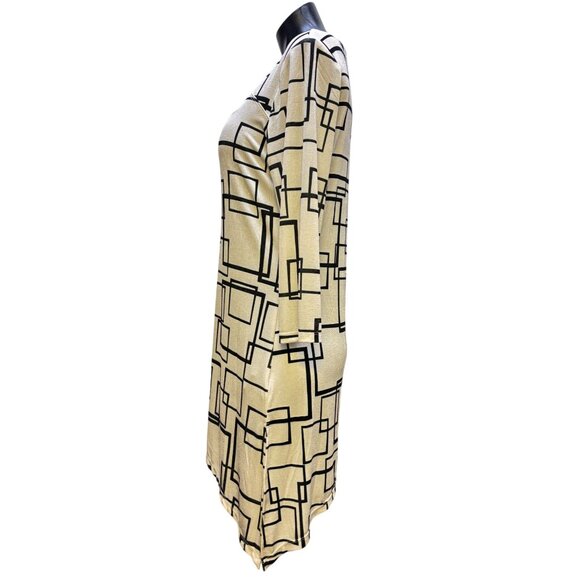 NWT Vecceli Italy Asymmetric Tunic Blouse Black & White S - Picture 4 of 6